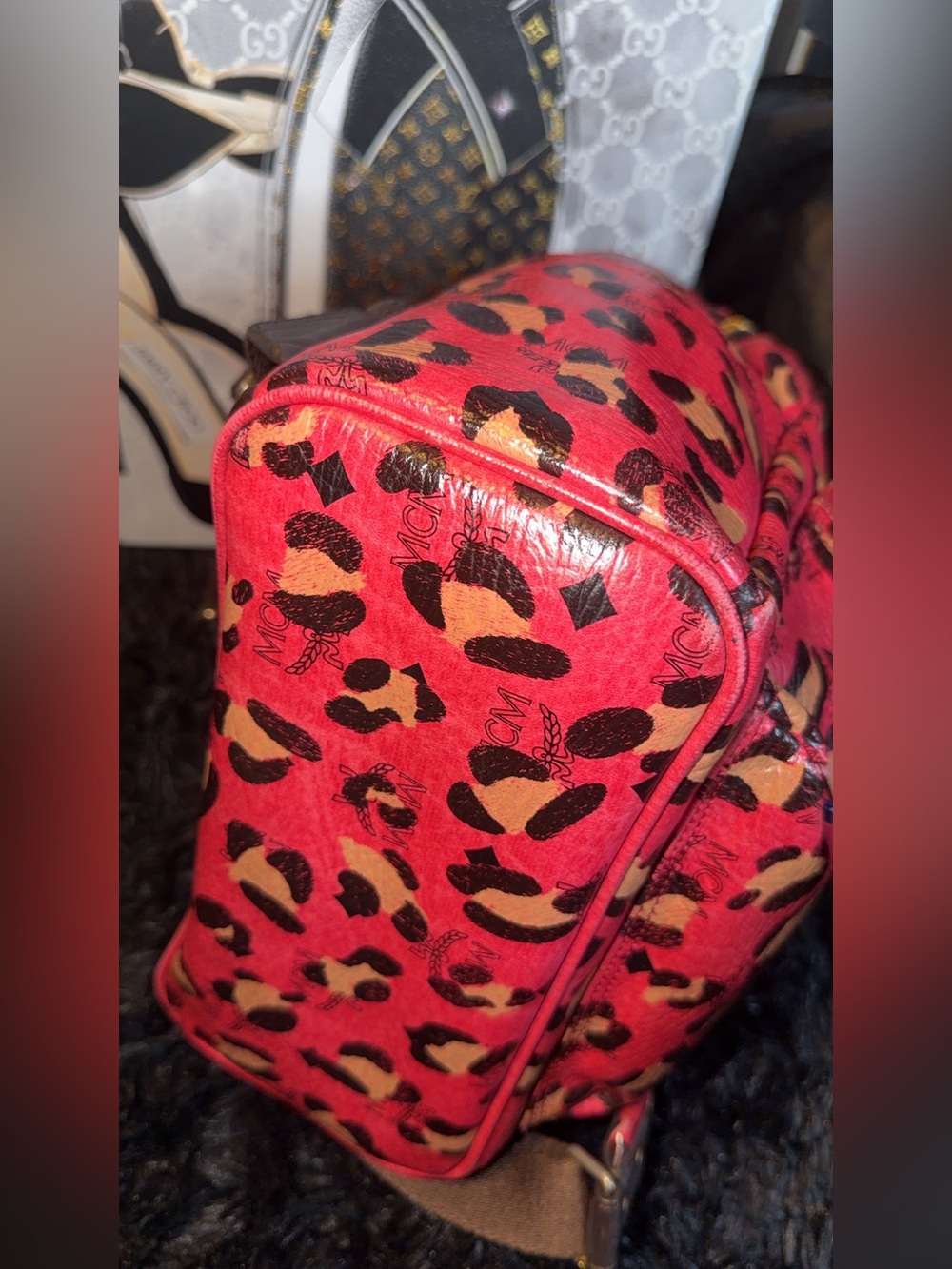 MCM Leopard Print Leather Mini Backpack - Picture 12 of 13